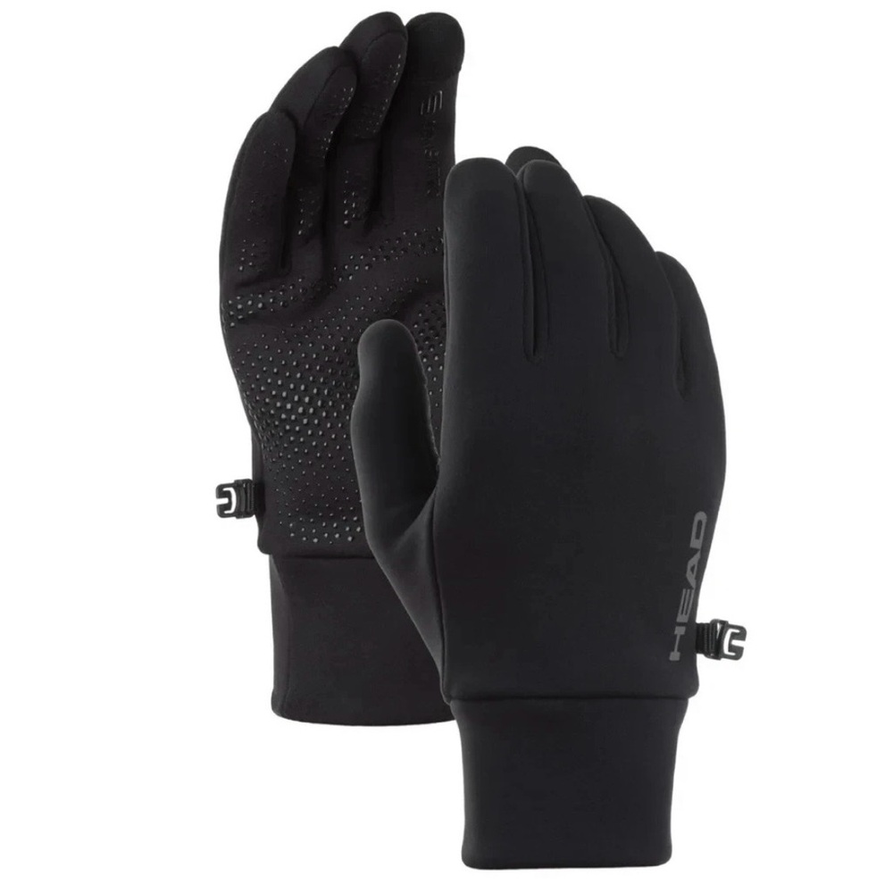HEAD Men’s Touchscreen Running Gloves Size L Black Sensatec Stretch Unisex Fit